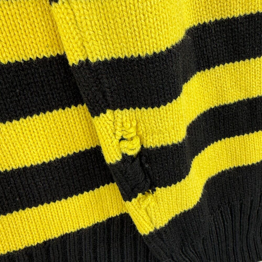 'Peanuts' Snoopy Graphic Yellow/Black Knit Pull Over Sweater Retro Slouchy Sz M - Picture 7 of 9